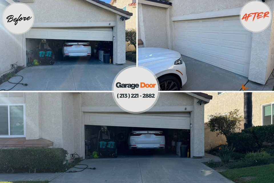Before and after: garage door repair Villanova, PA